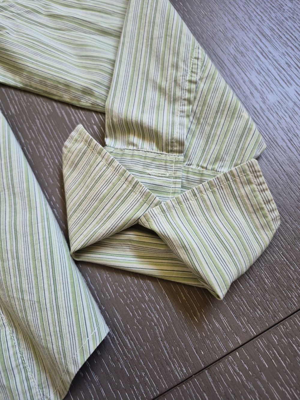 Bass Light Green and White Striped Button-Up Shirt - Picture 5 of 12
